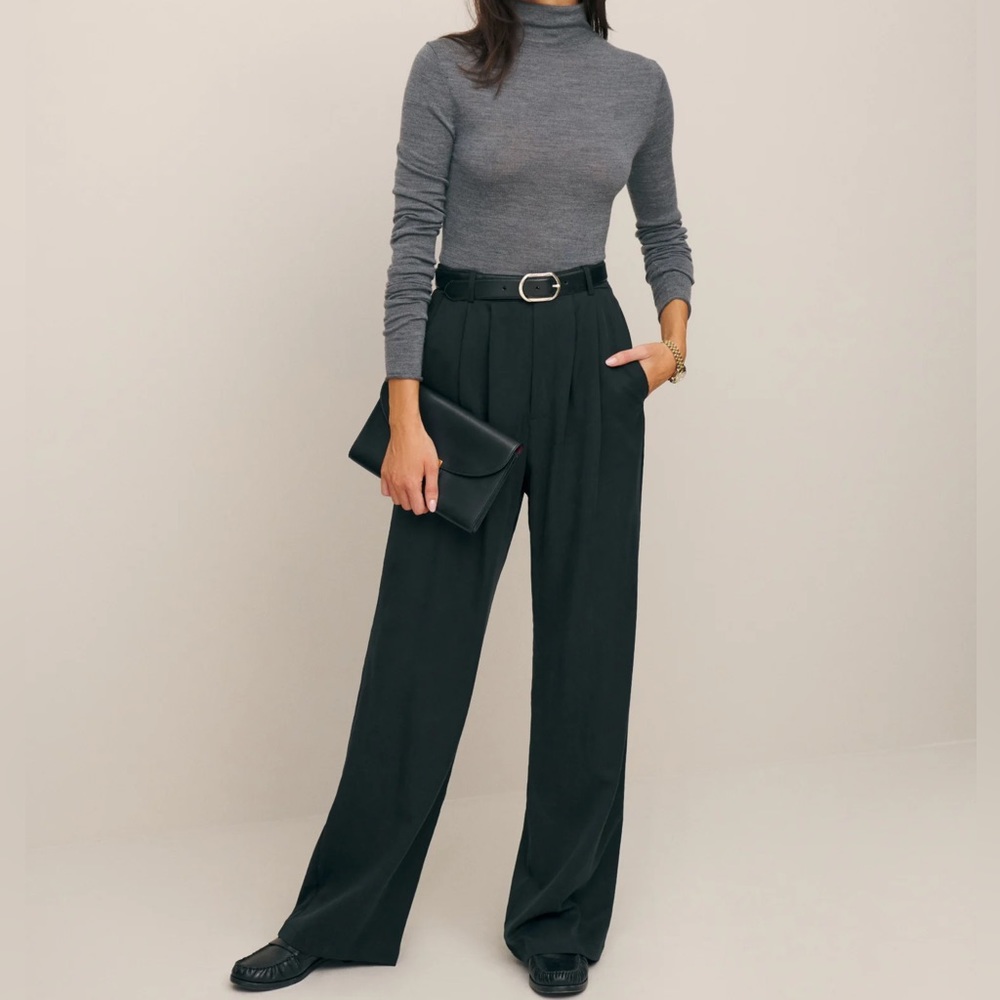 Reformation Petites Mason Pant, Black, Size 2P